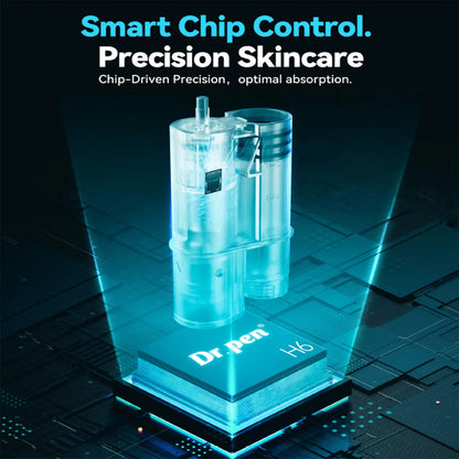 Dr. Pen H6 device with 'Smart Chip Control' and 'Precision Skincare' text on a dark background